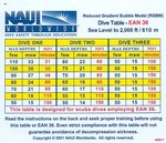 NAUI RGBM table EAN36